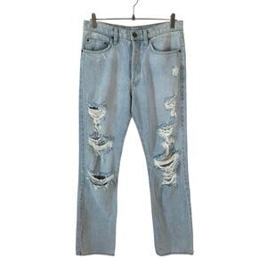 NWT CARMAR LF Womens Freddy Boyfriend Fit Distressed Jeans Light Wash 26 USA